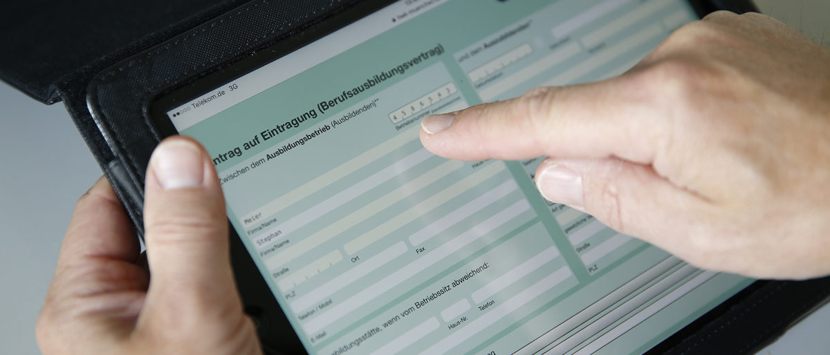 Online-Formular des Lehrvertrags Online-Formular des Lehrvertrags