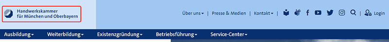 Ausschnitt Kopfzeile, Navigation Logo